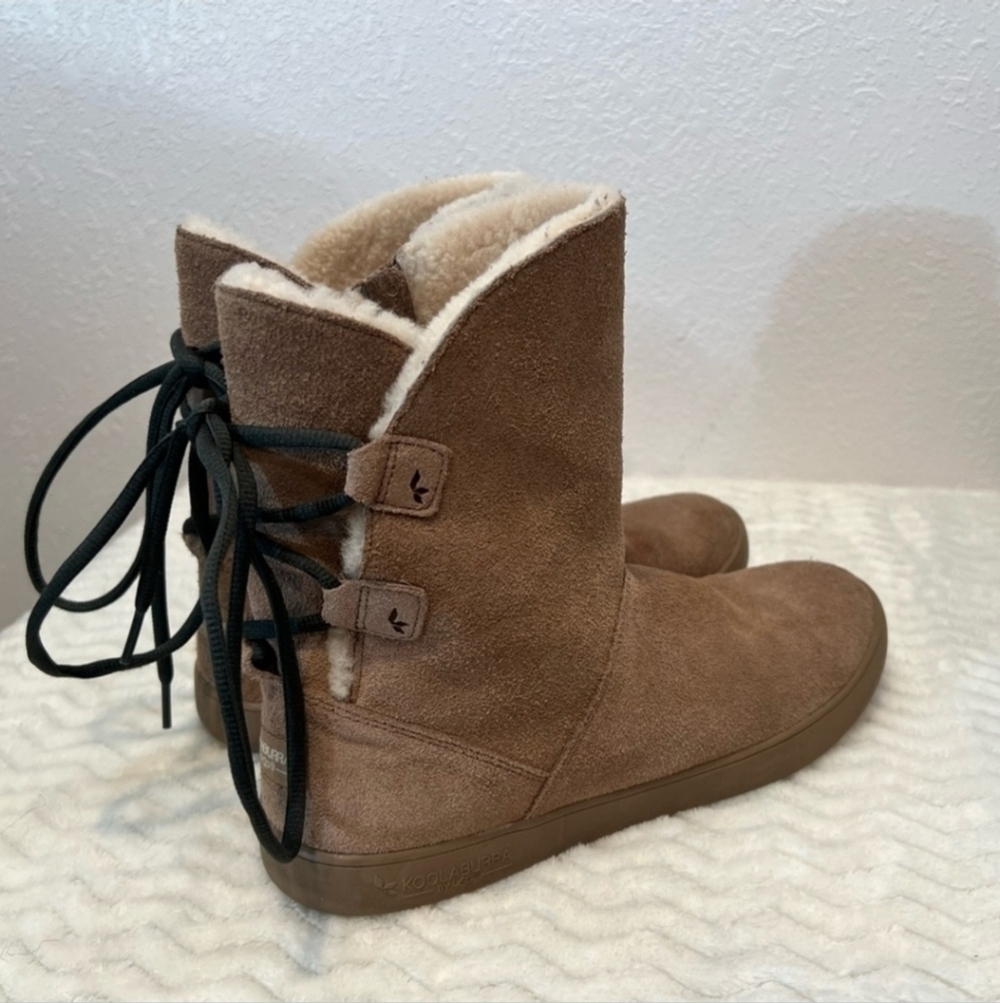 Koolaburra By UGG Shazi Suede Shearling Short Lace Up Winter Boot Size 8 - Picture 6 of 8